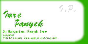 imre panyek business card